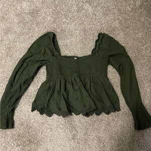 American Eagle Outfitters Dark Green Blouse